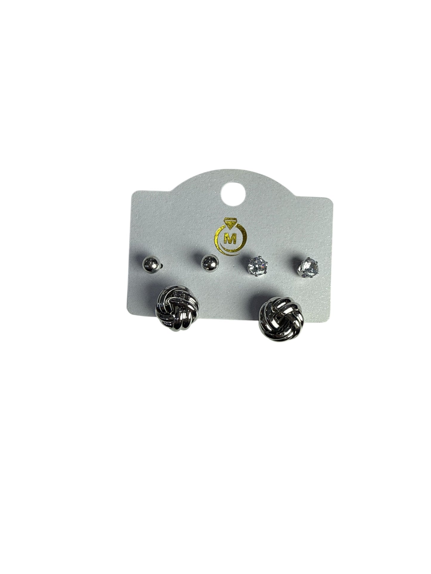 Earrings Silver 3 Pares Maria Milena