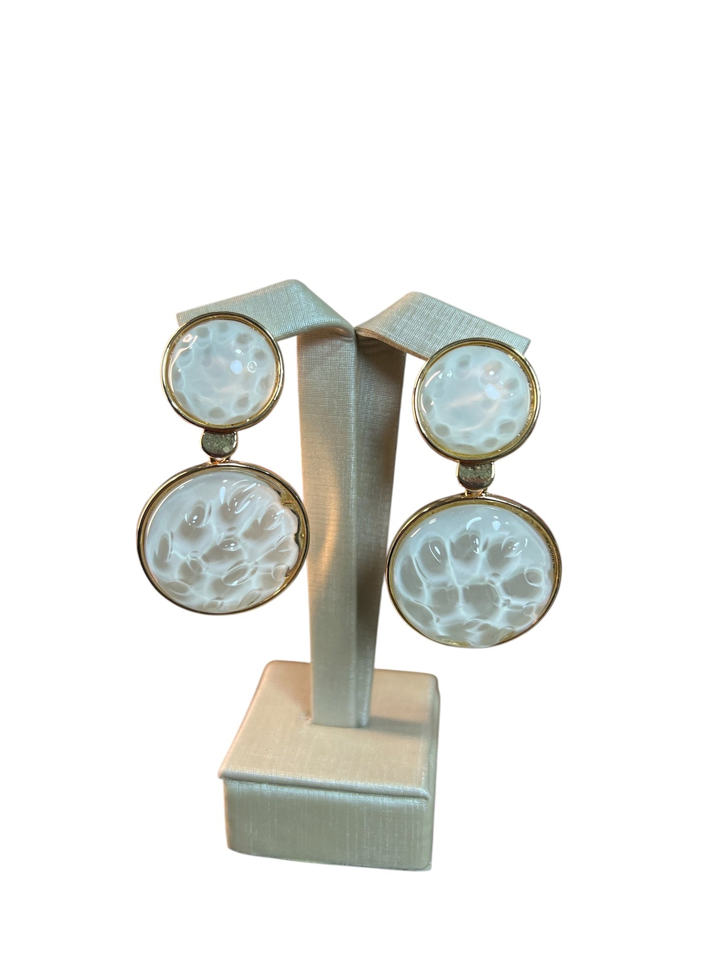 Earring Gold Maria Graça White