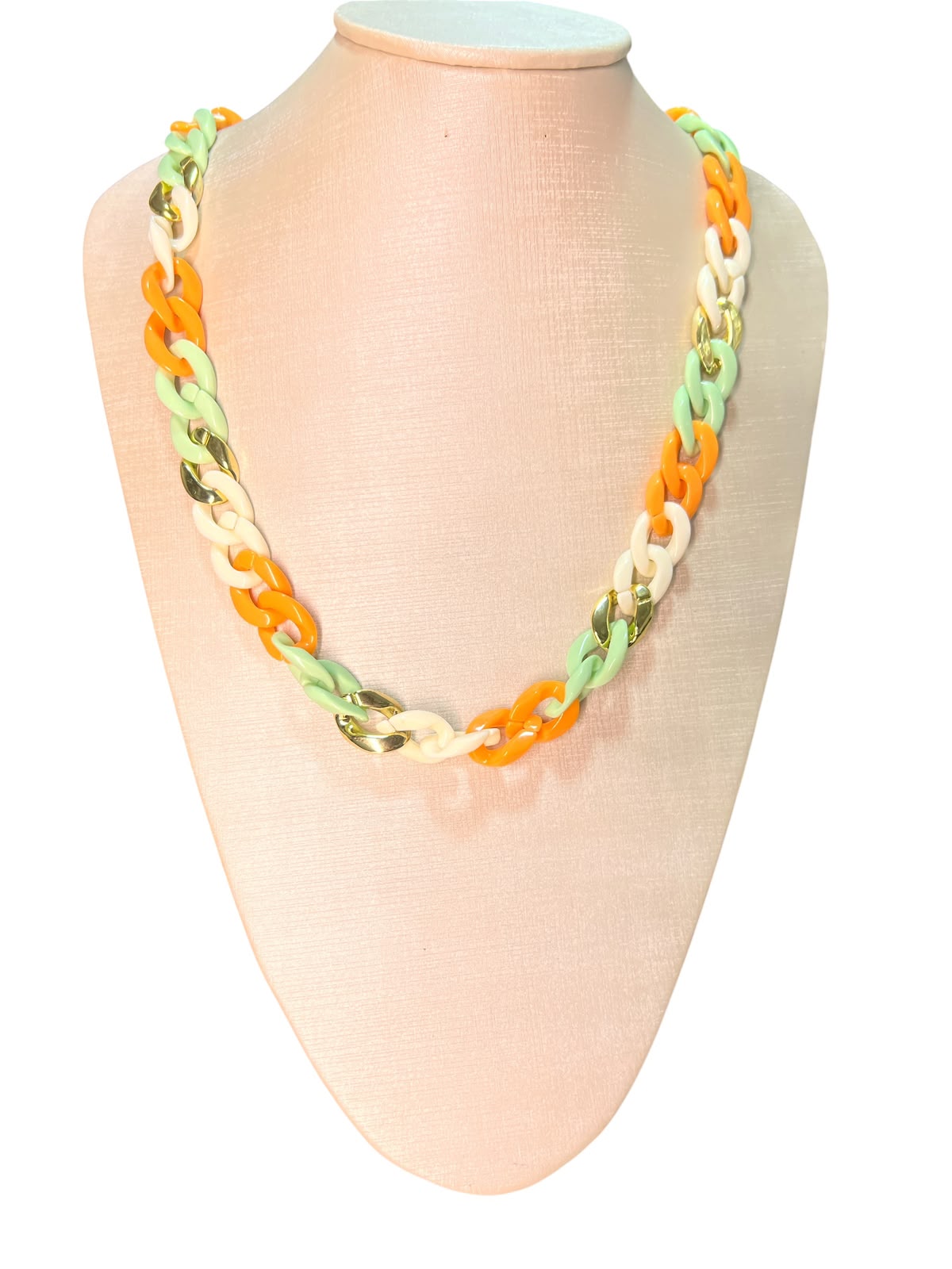 Necklace Elos Maria Camile Verde e Laranja
