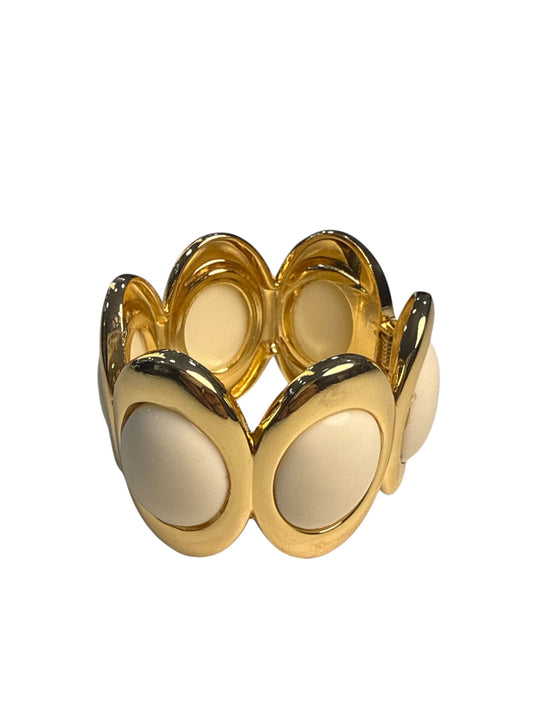 Bracelete Gold Oval com Pedras Brancas Maria Isis