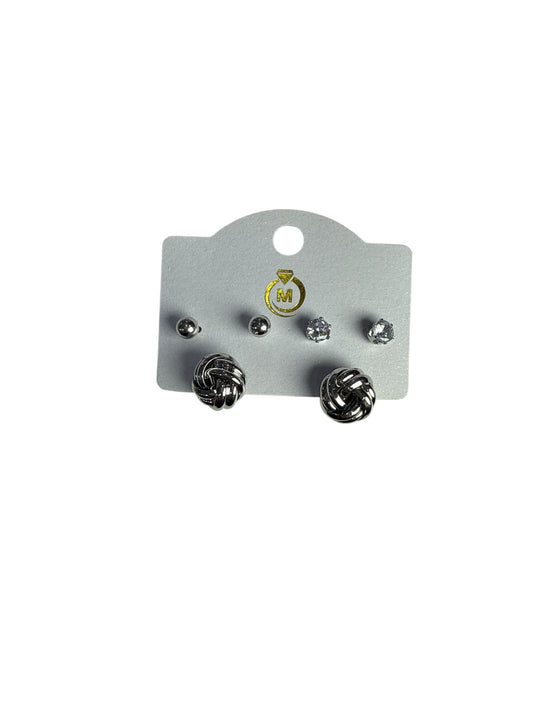 Earrings Silver 3 Pares Maria Milena