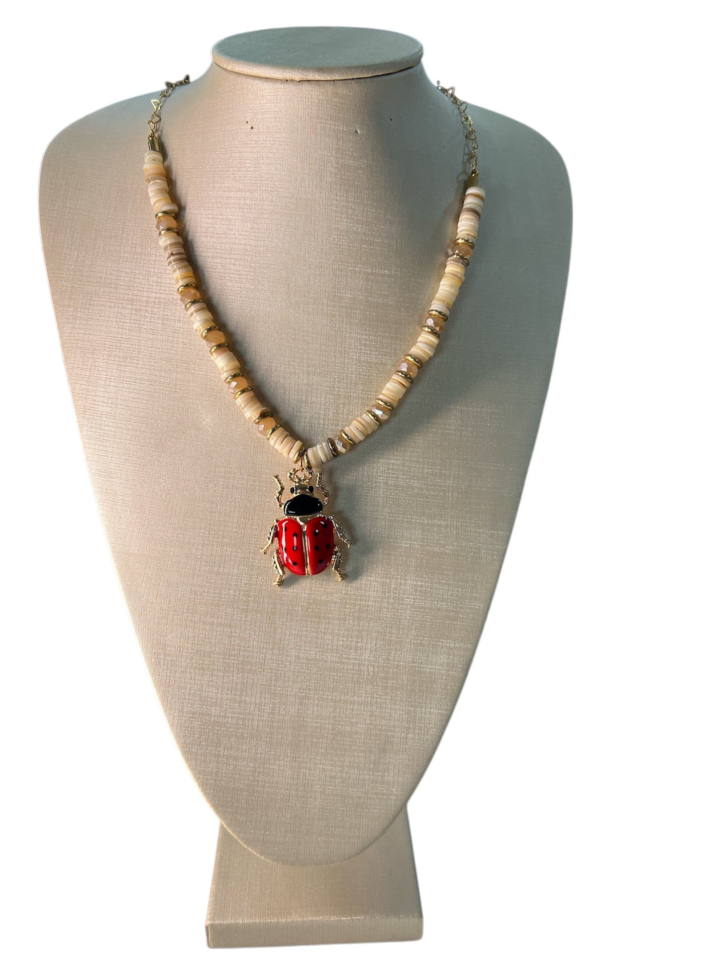 Necklace Maria Deyse Joaninha Bege