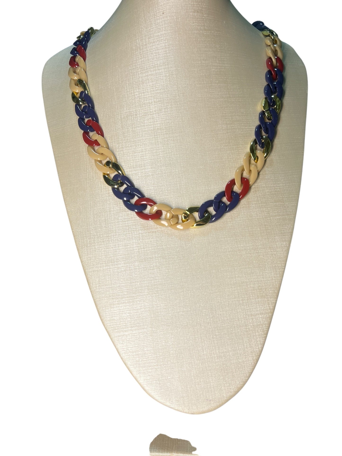 Necklace Elos Maria Amanda Bege e Azul