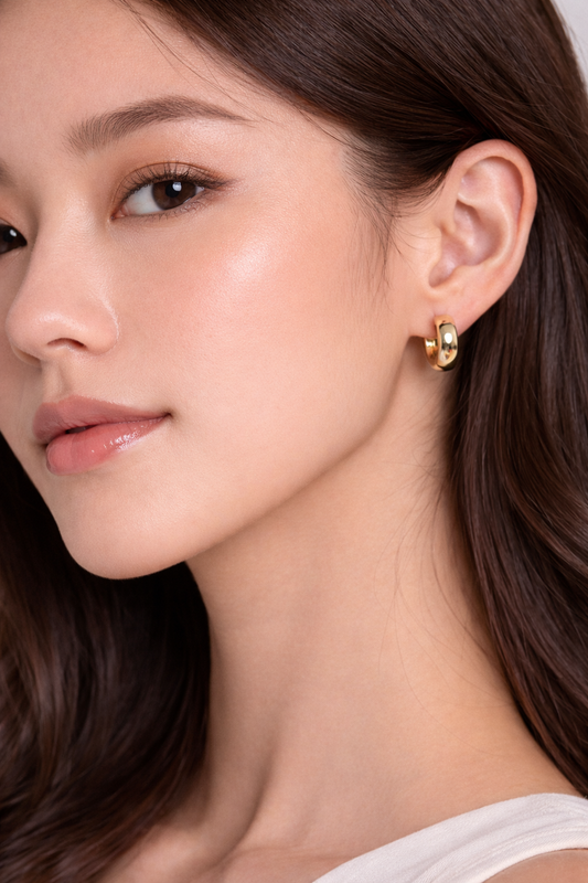 Earring Gold Argola Maria Rebeca