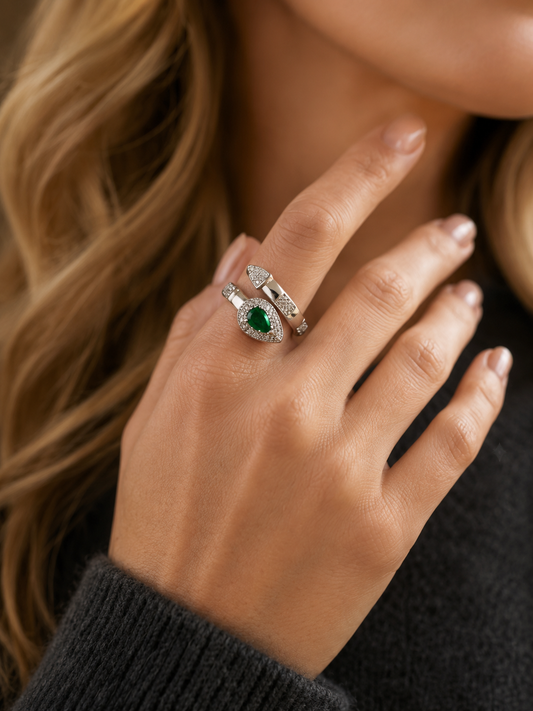 Ring Silver Maria Samara Verde
