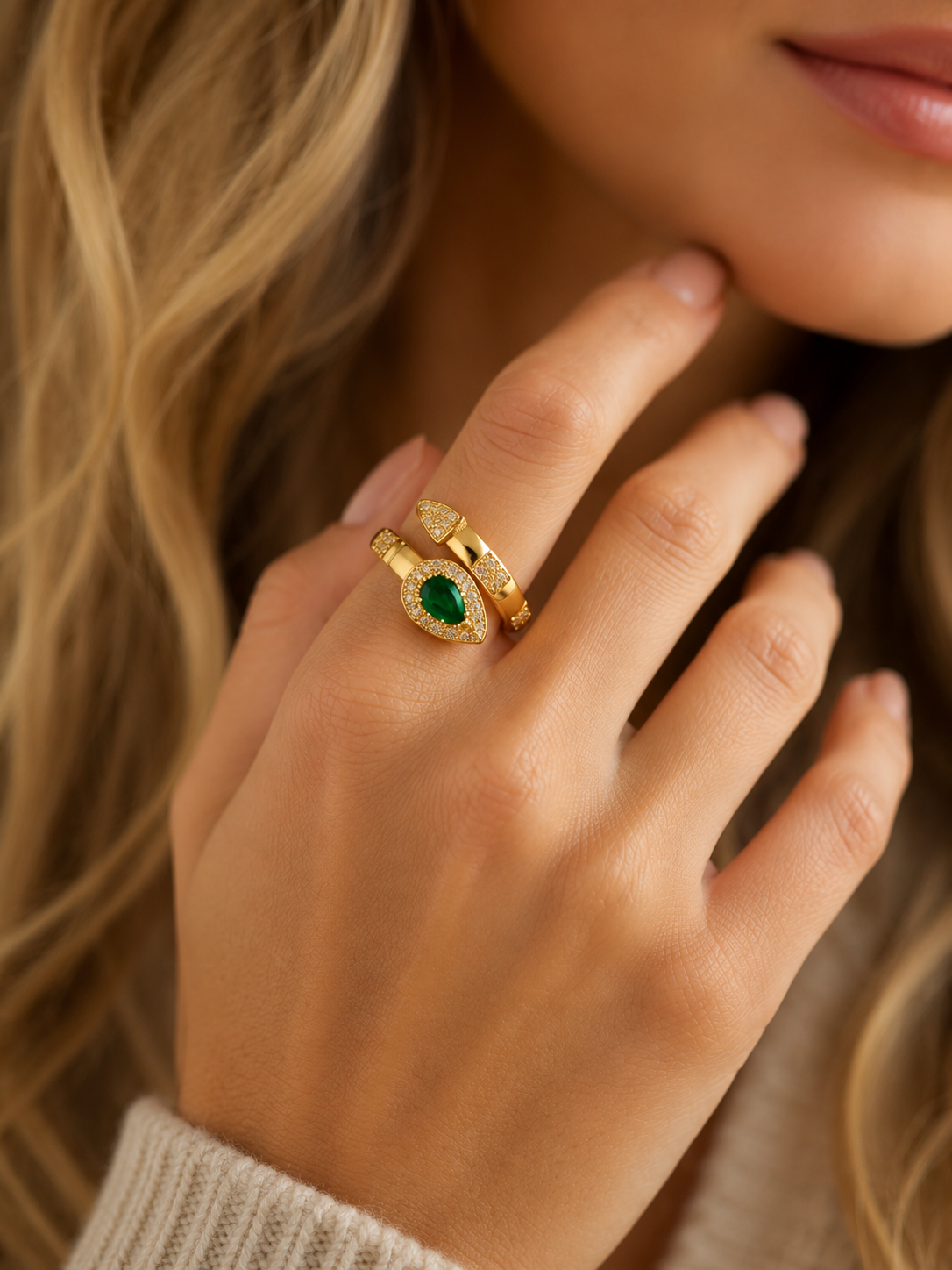 Ring Gold Maria Samara Verde