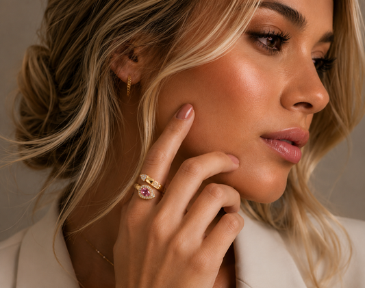 Ring Gold Maria Samara Pink
