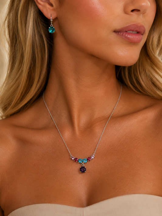 Necklace Silver Maria Cristal