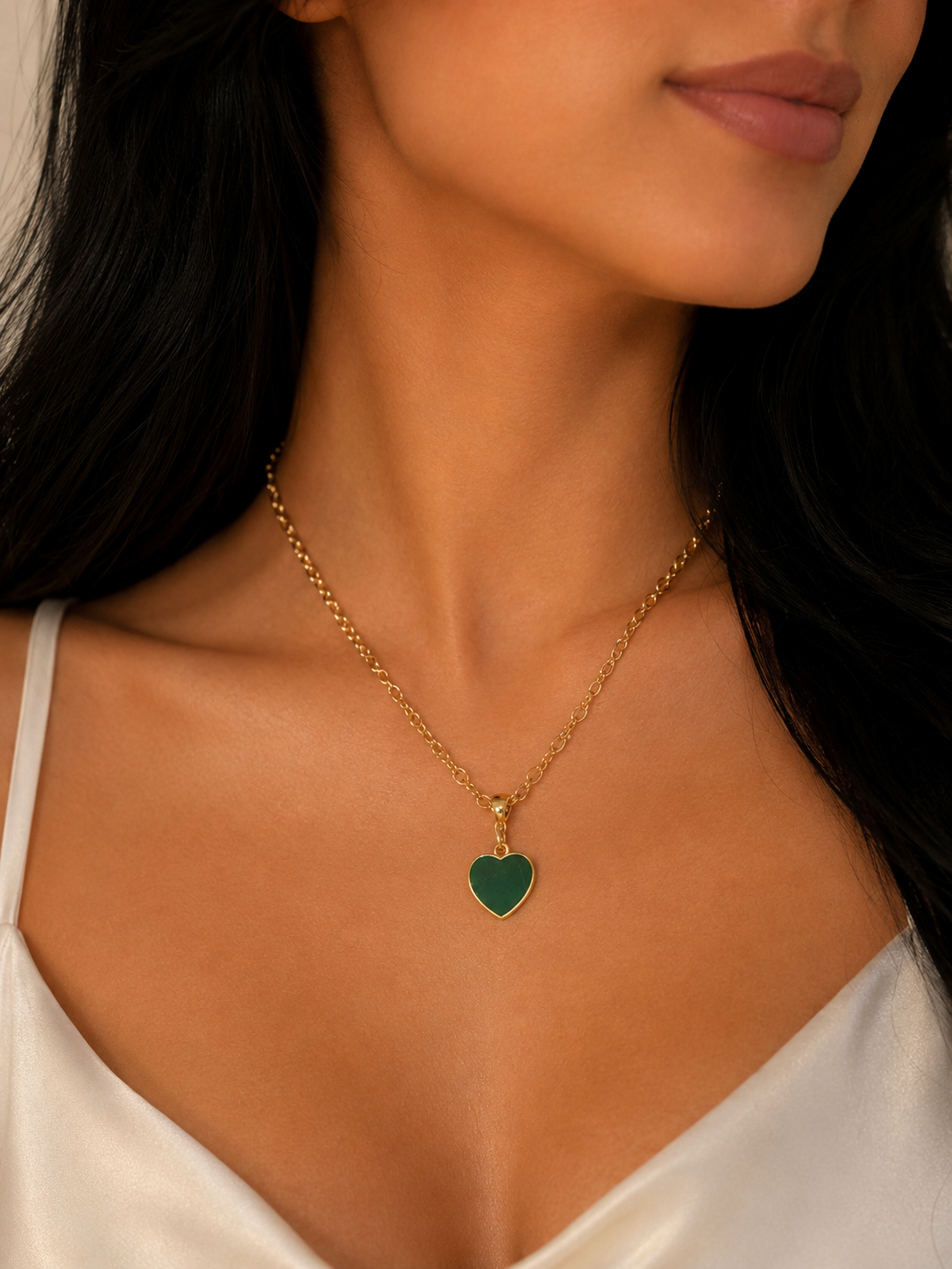 Necklace Gold Maria Leticia Verde