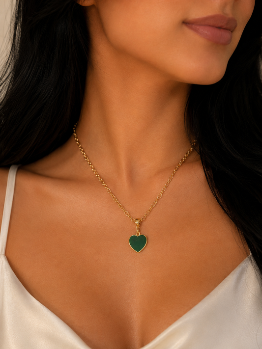 Necklace Gold Maria Leticia Verde