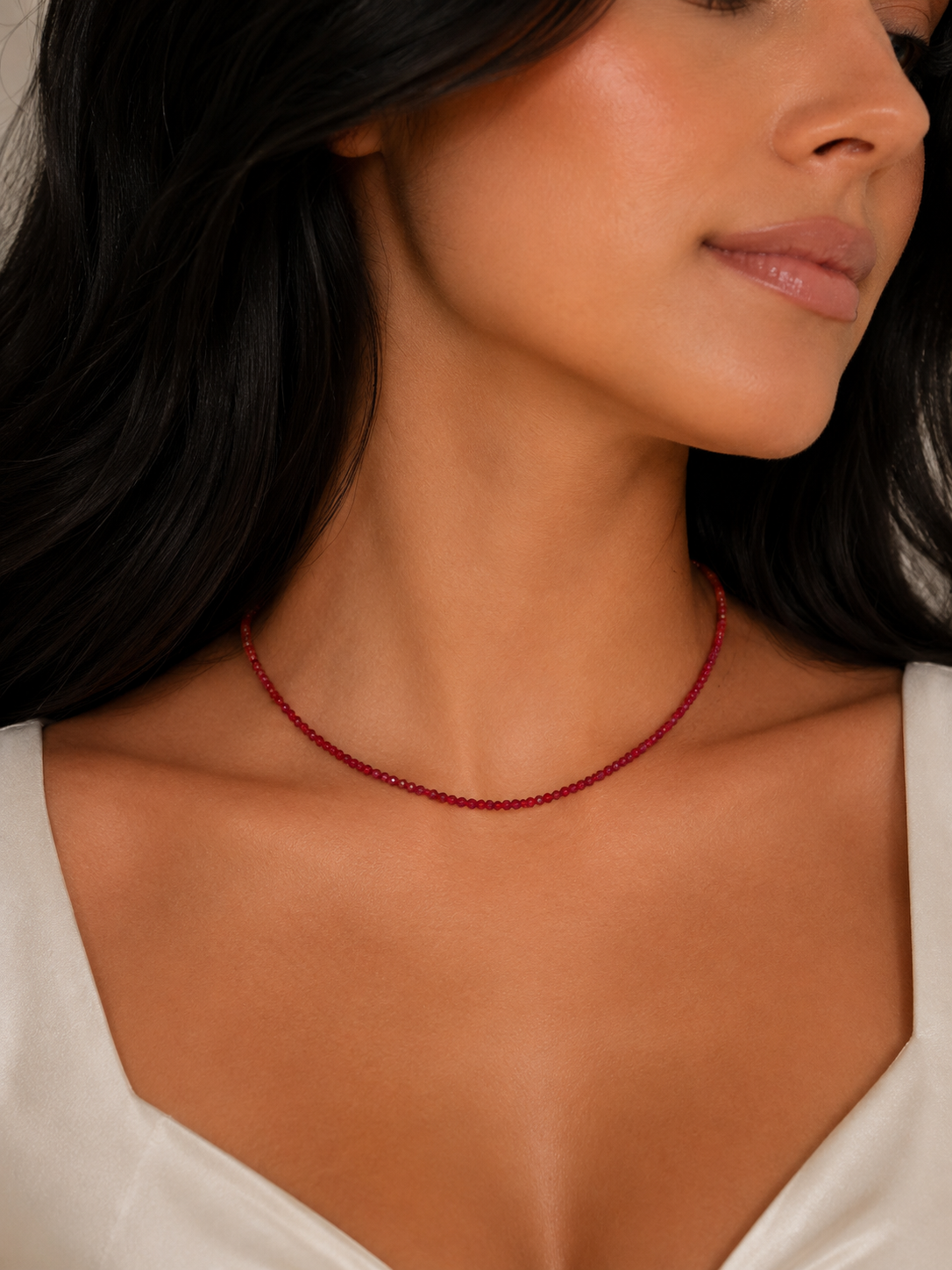 Necklace Maria Bianca Fino Vermelho