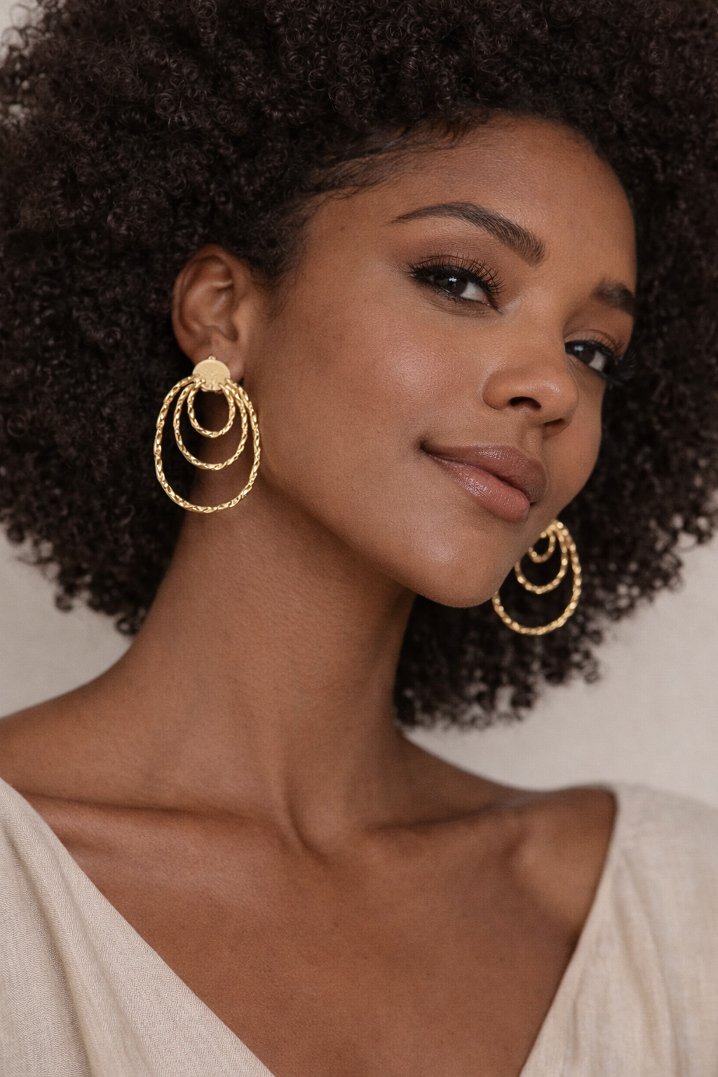 Earring Gold Maria Coloroline