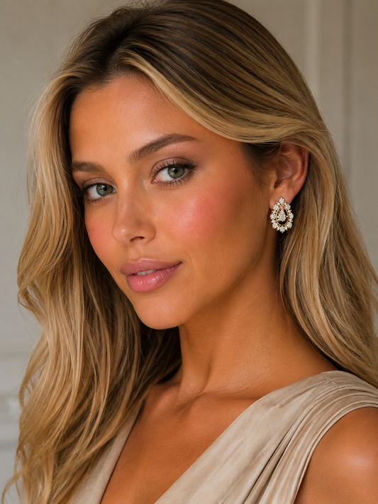 Earring Gold Maria Rafaela Cristal