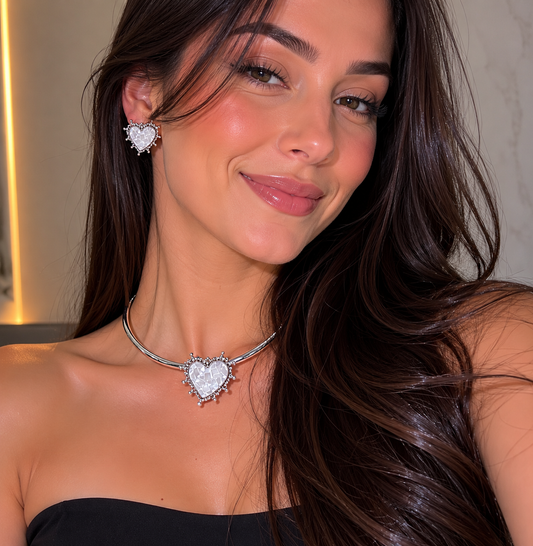 Set Silver Necklace + Earring Maria Mariah