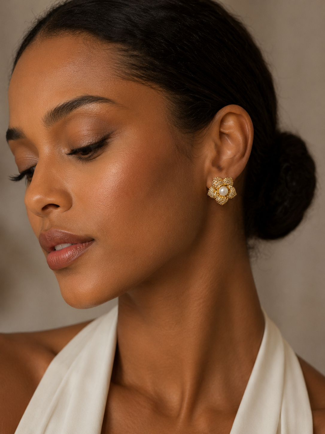 Earring Gold Maria flor