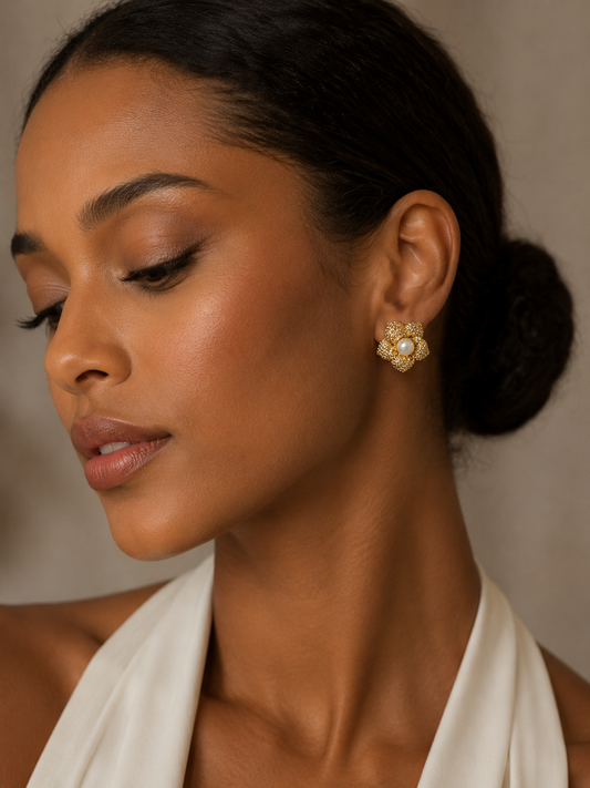 Earring Gold Maria flor