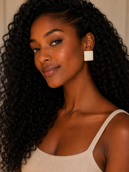 Earring Gold Maria Isabel Bege