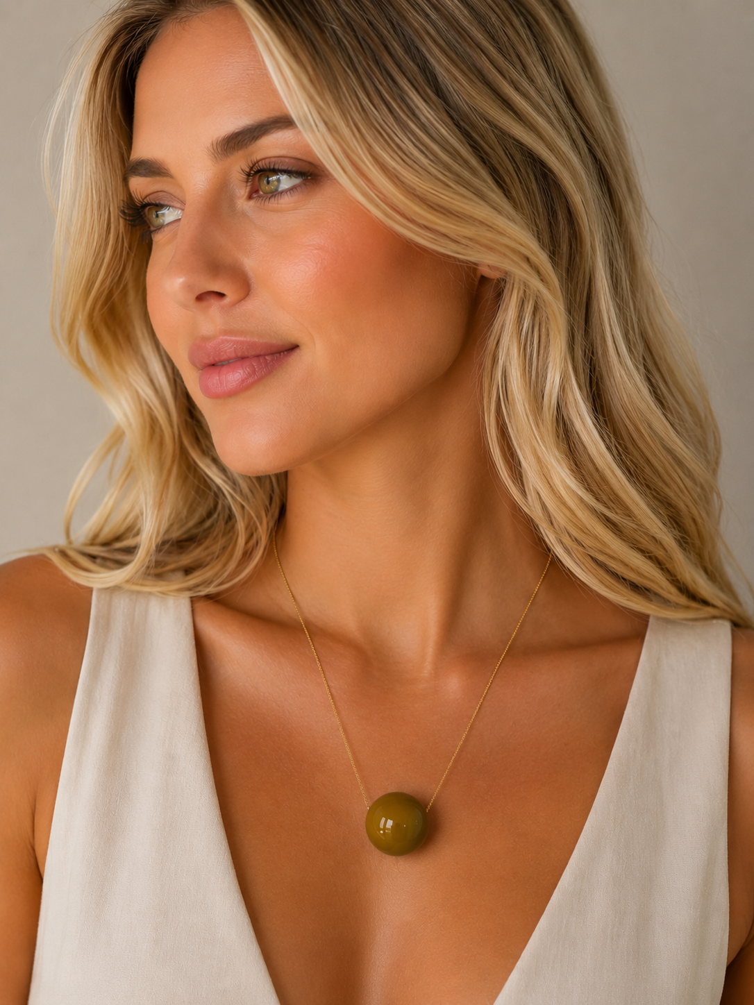 Necklace Gold Maria Irene Verde