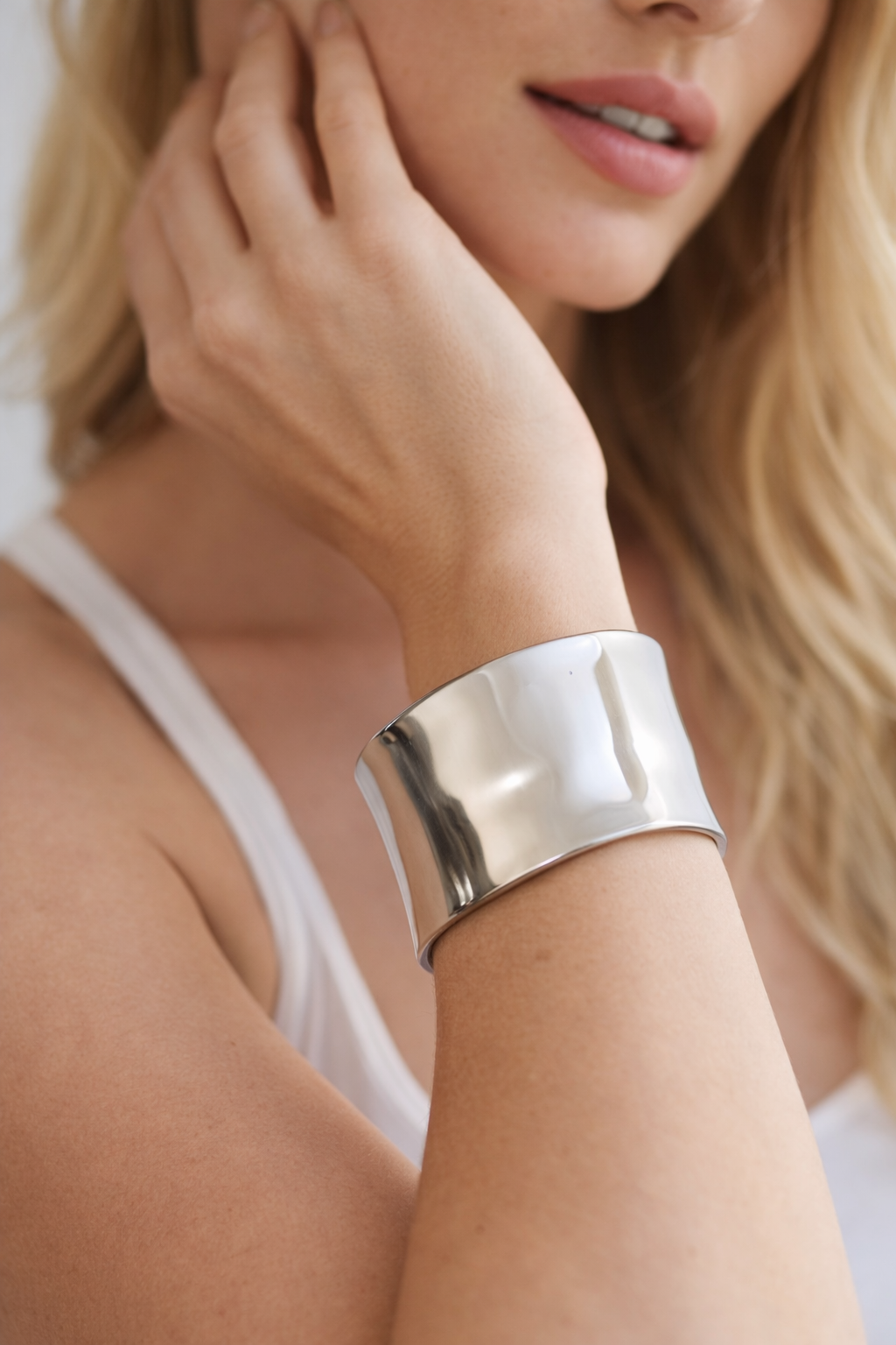 Bracelete Silver Largo Texturizado Maria Laura
