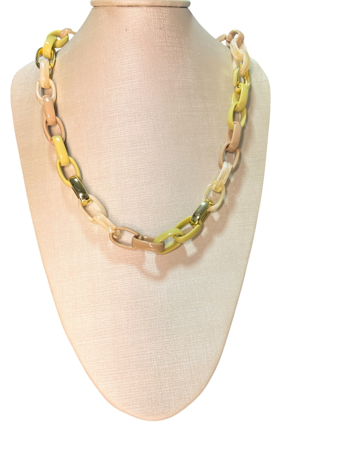 Necklace Elos Maria Dolares Verde e Bege