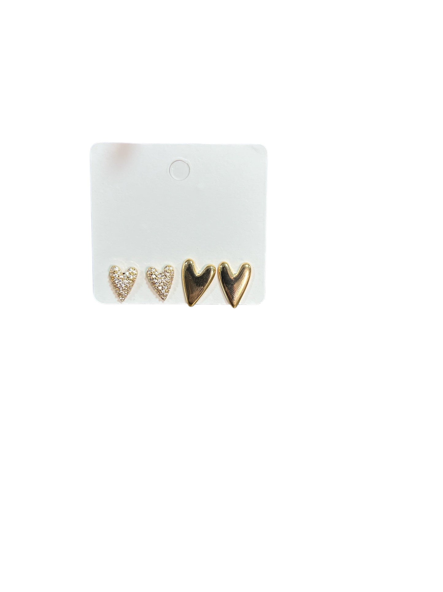 Earring Gold 2 furos coração