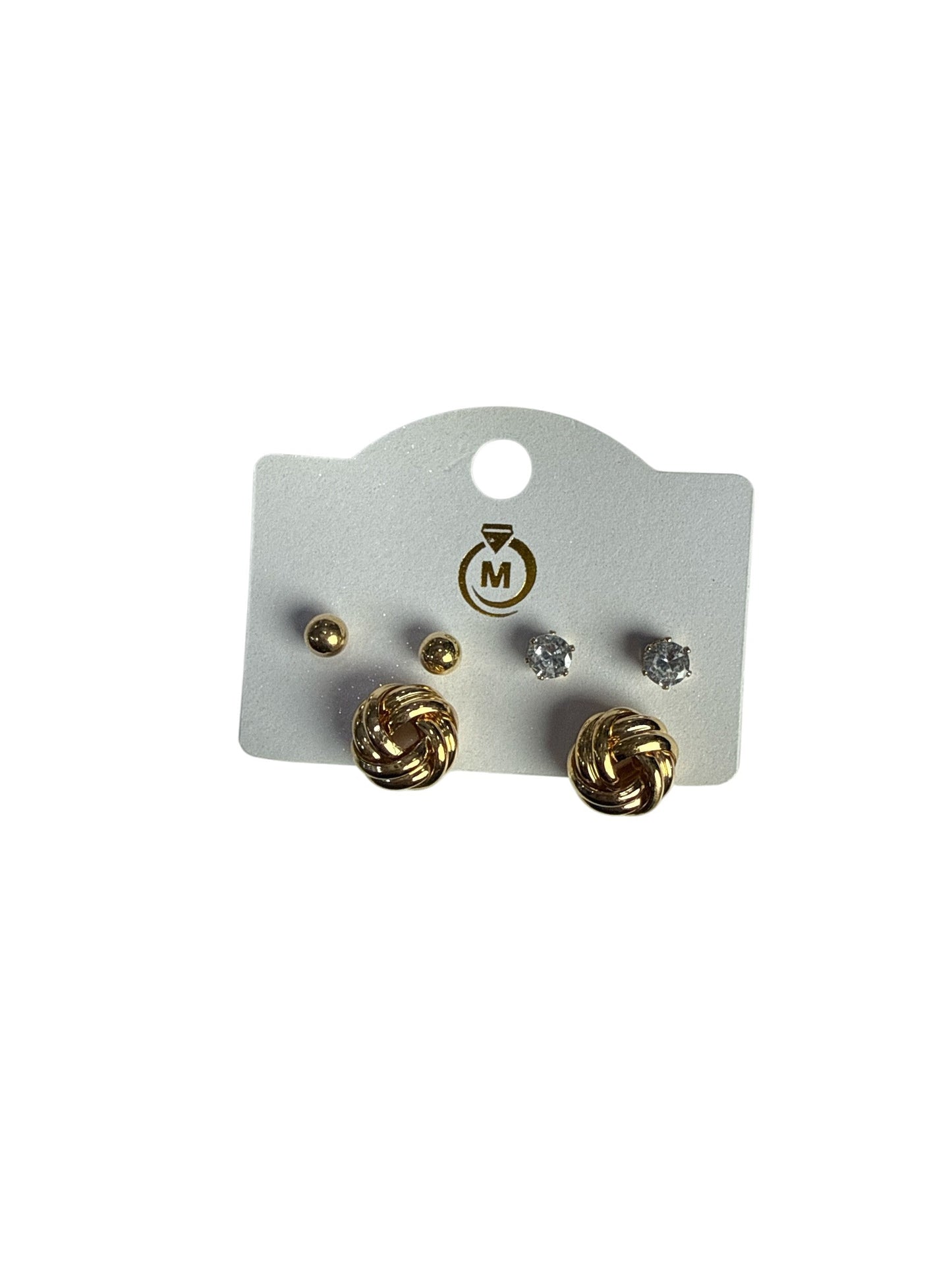 Earrings Gold 3 Pares Maria Milena